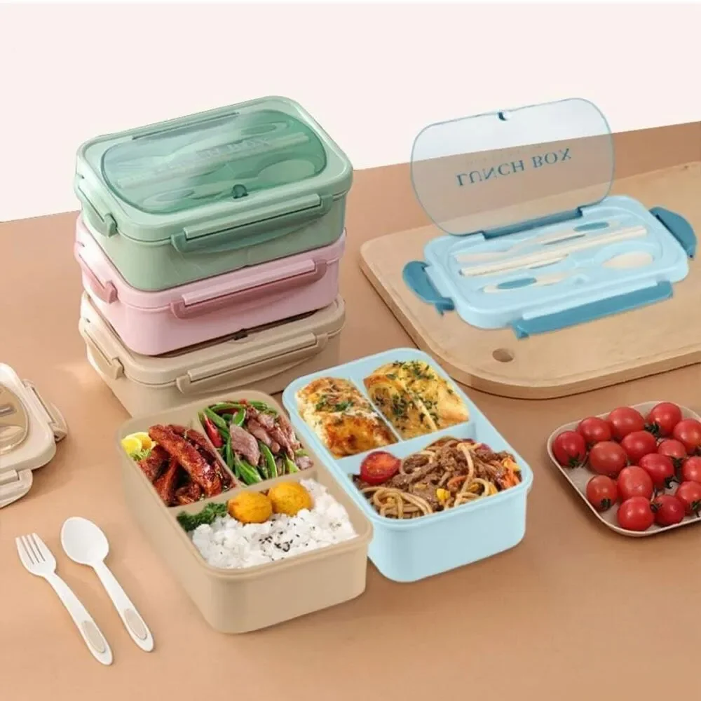 Bento Box Lunch Containers, LeakProof Lunch Box with Utensils BPA Free Blue